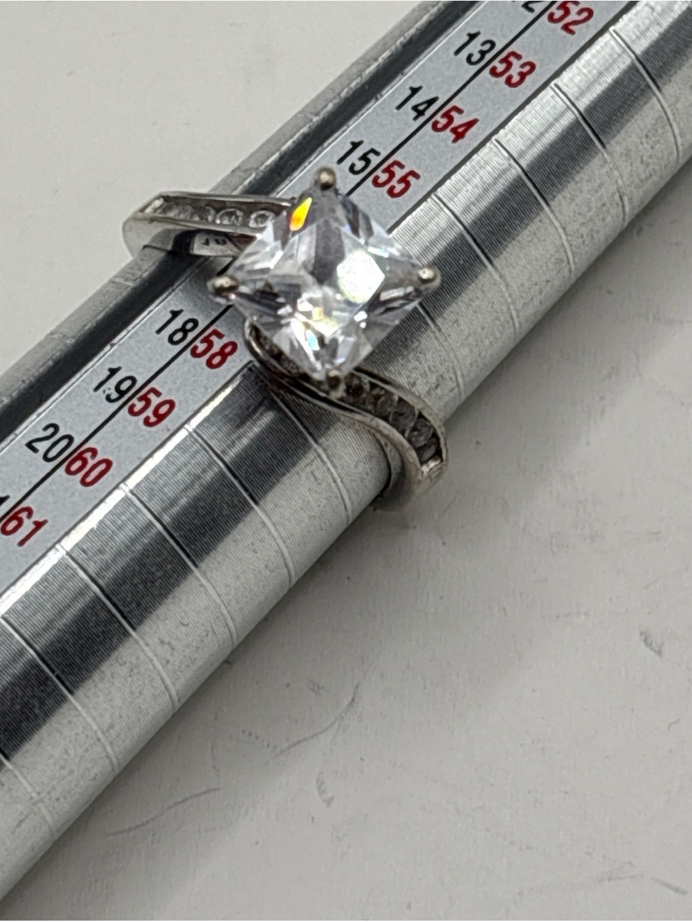 Sterling Silver Elegant Princess Cut Clear CZ Ring